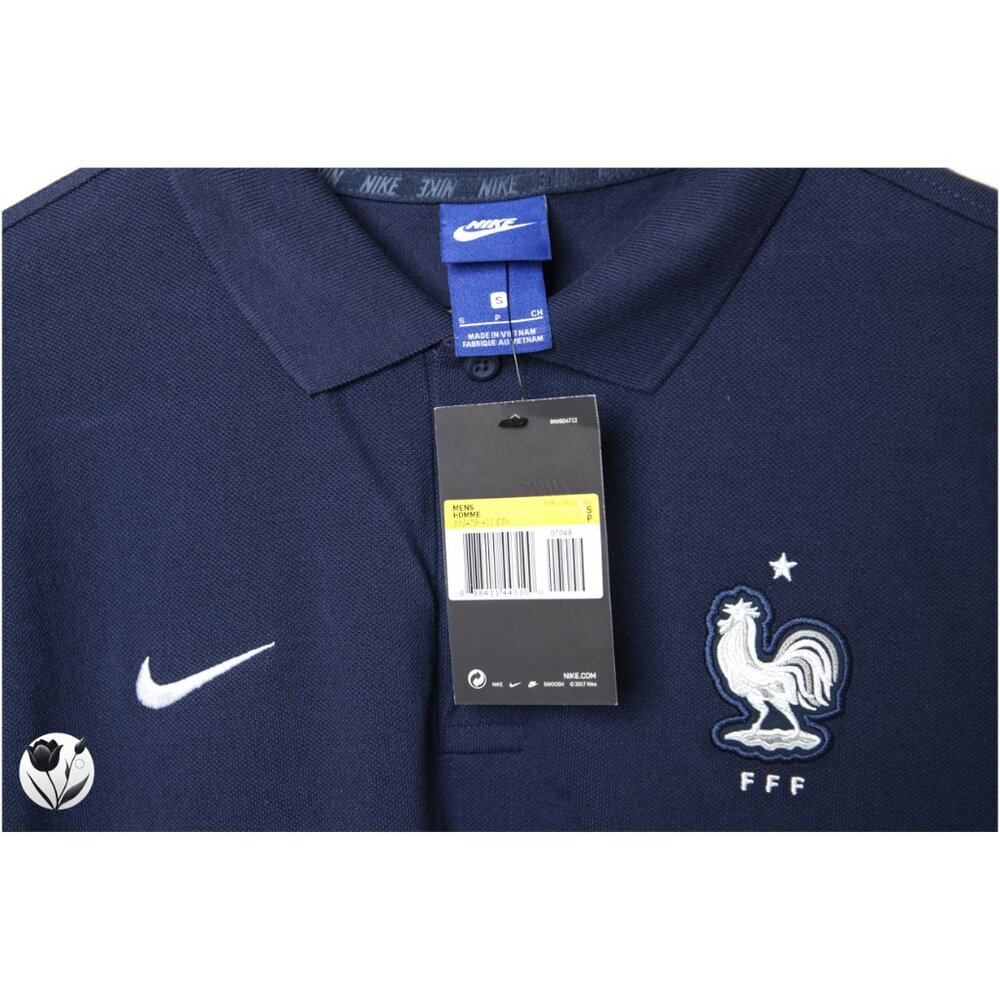 Men’s NWT Nike Polo S France National Team FFF Shirt Navy Blue Soccer World Cup - Picture 7 of 14